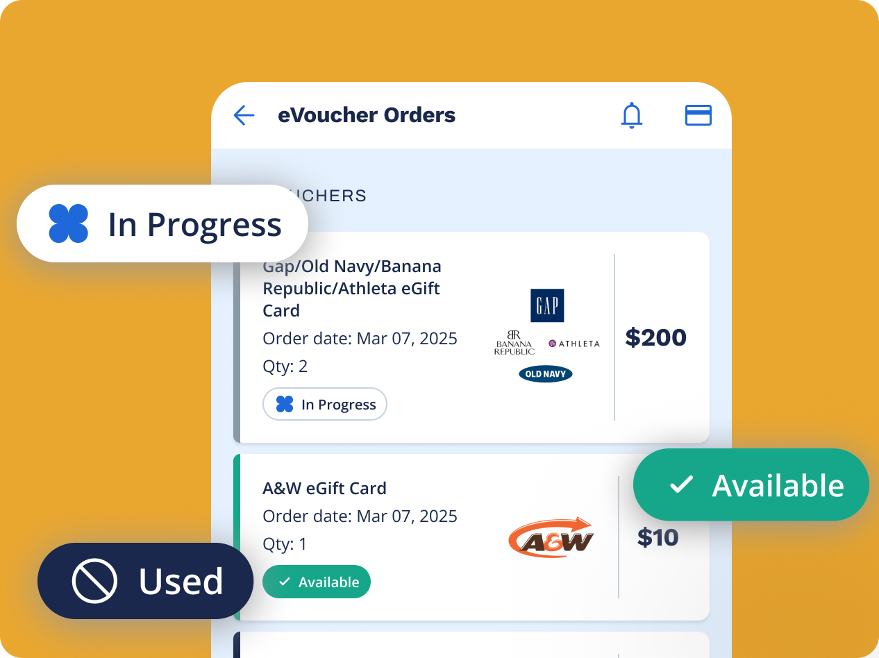 evoucher order status tags